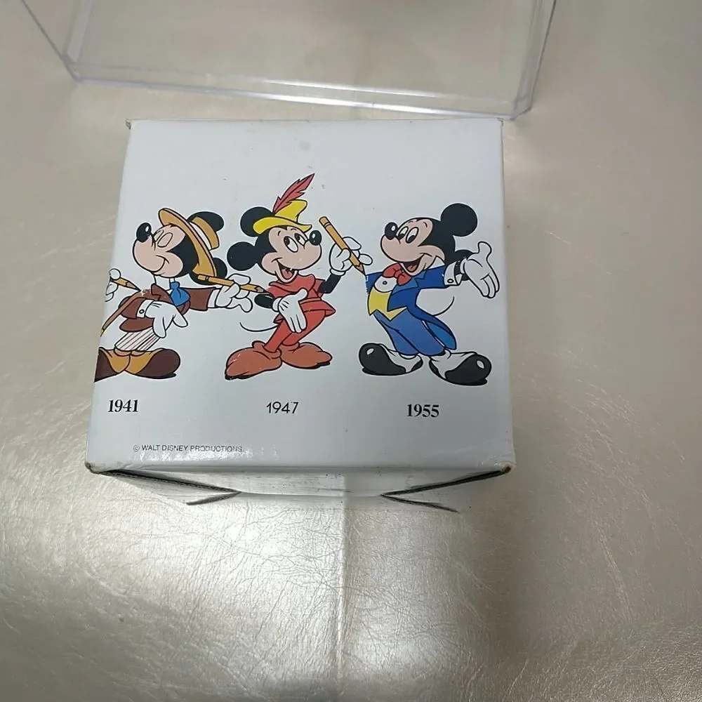 Disney 1986 Mickey Mouse 1928 to 1955 Coffee Mug Applause Japan Apx 3 x 3.25.